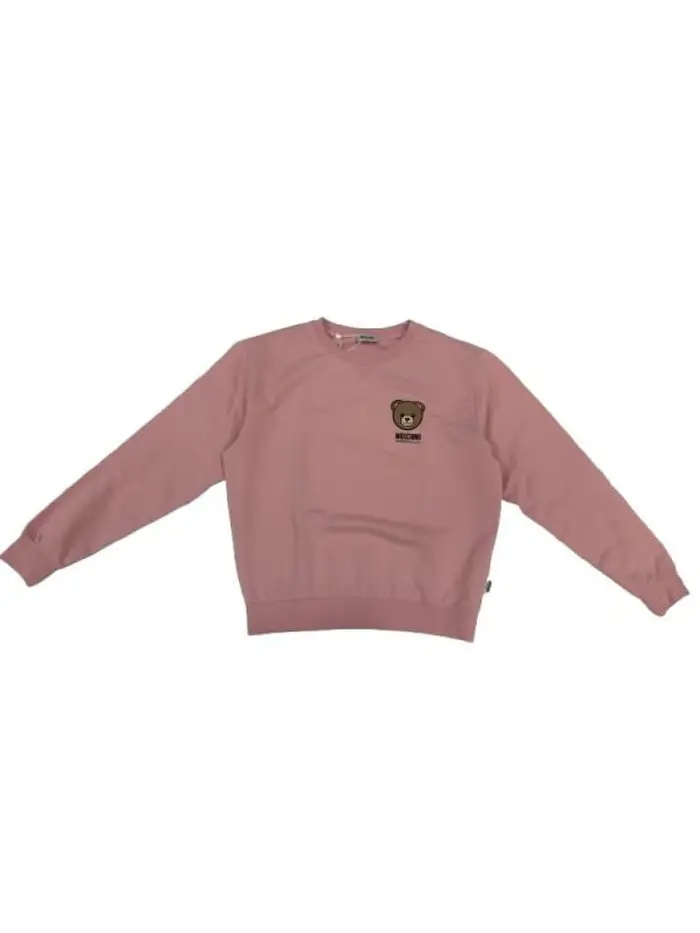 Moschino felpa rosa donna logo teddy