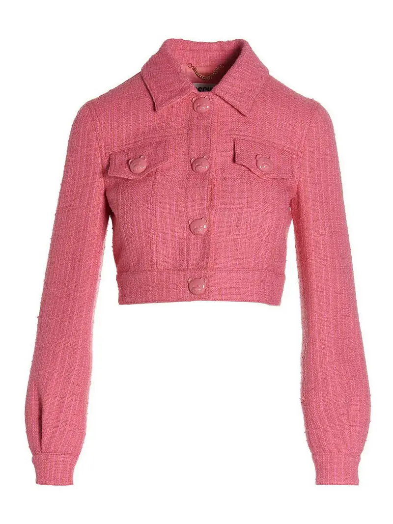 MOSCHINO Giacca corta in tweed Fucsia