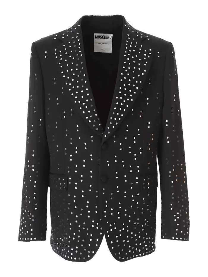 Moschino Giacca decorata con cristalli Nero