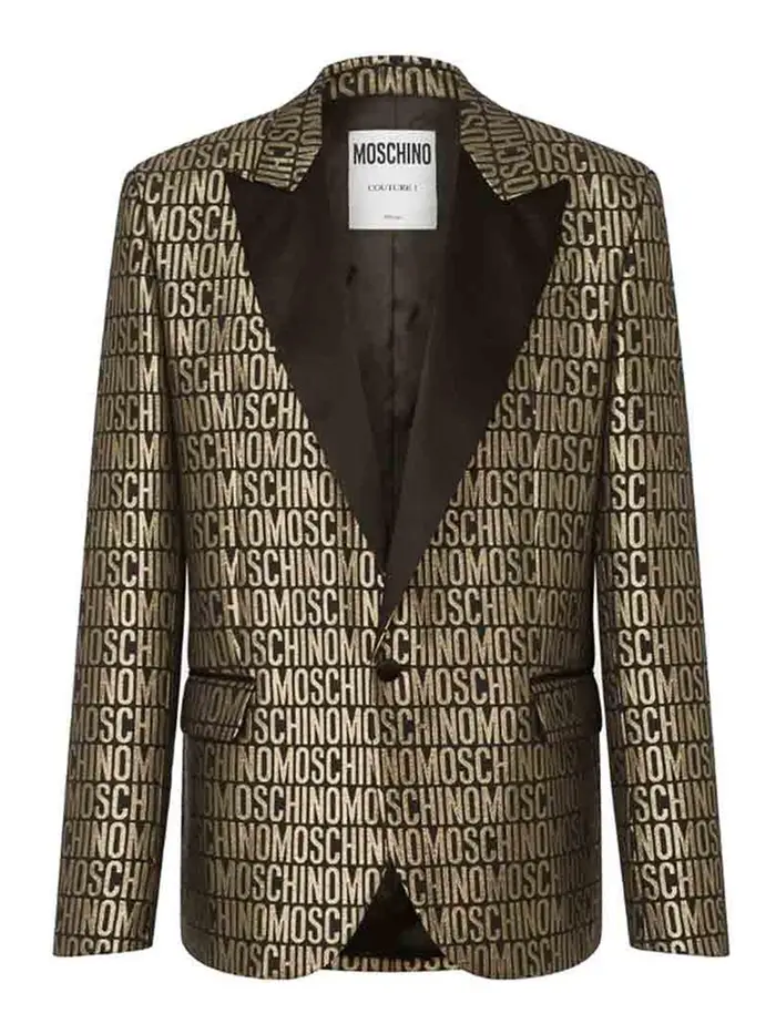 Moschino Giacca in lurex logata Nero