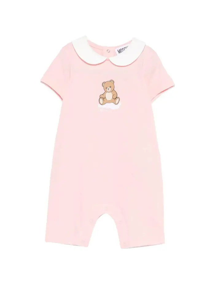 MOSCHINO KIDS Tutina cipria con colletto Rosa