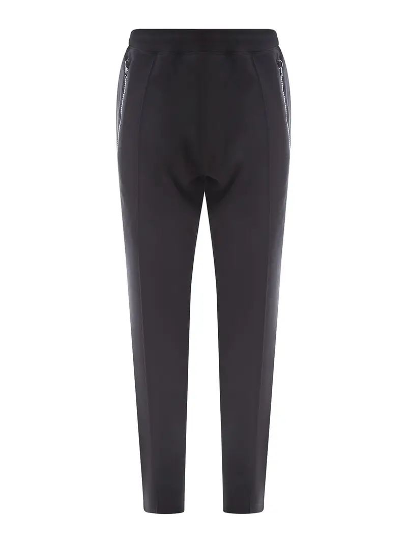 Moschino Pantaloni in cotone con patch logo Nero