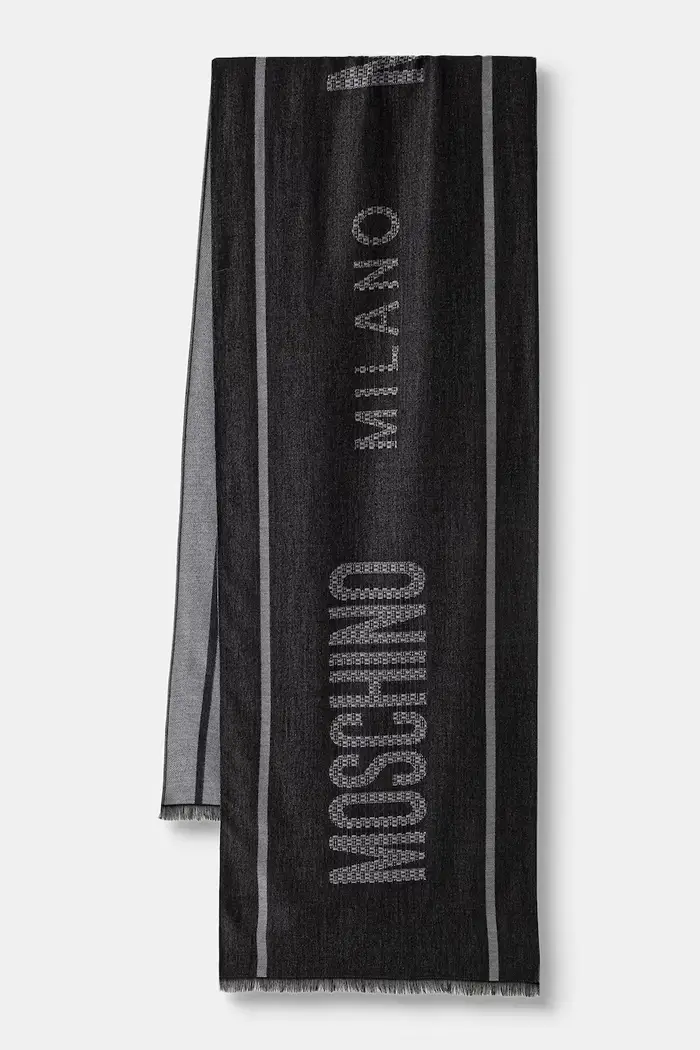 Moschino sciarpa da uomo con lana Grigio