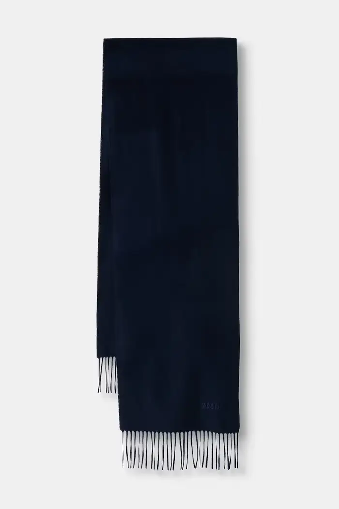 Moschino sciarpa da uomo in lana merino Blu navy