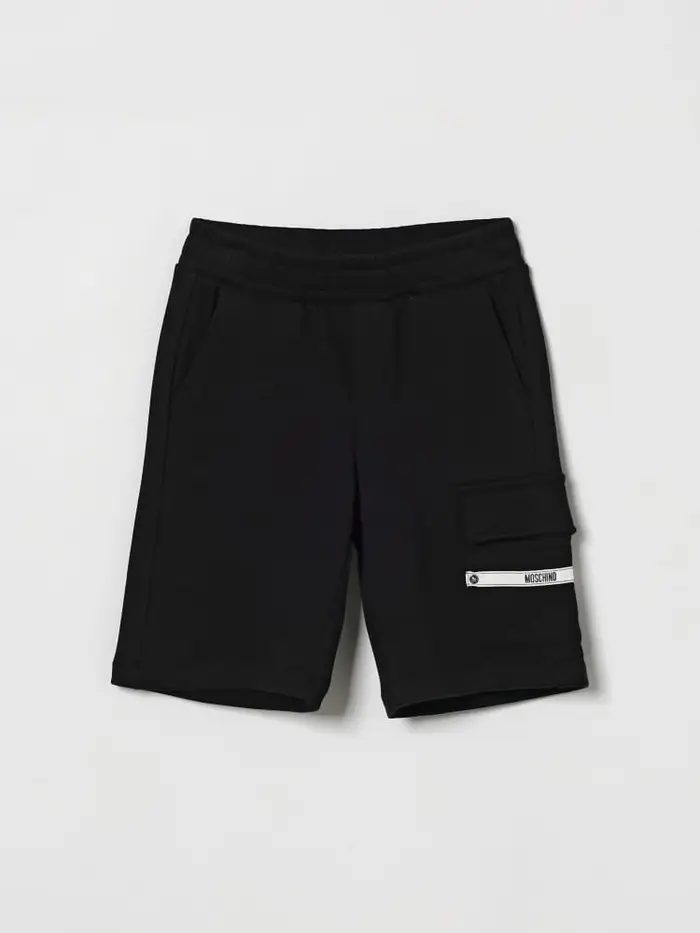 Moschino shorts kids/junior in cotone nero con logo