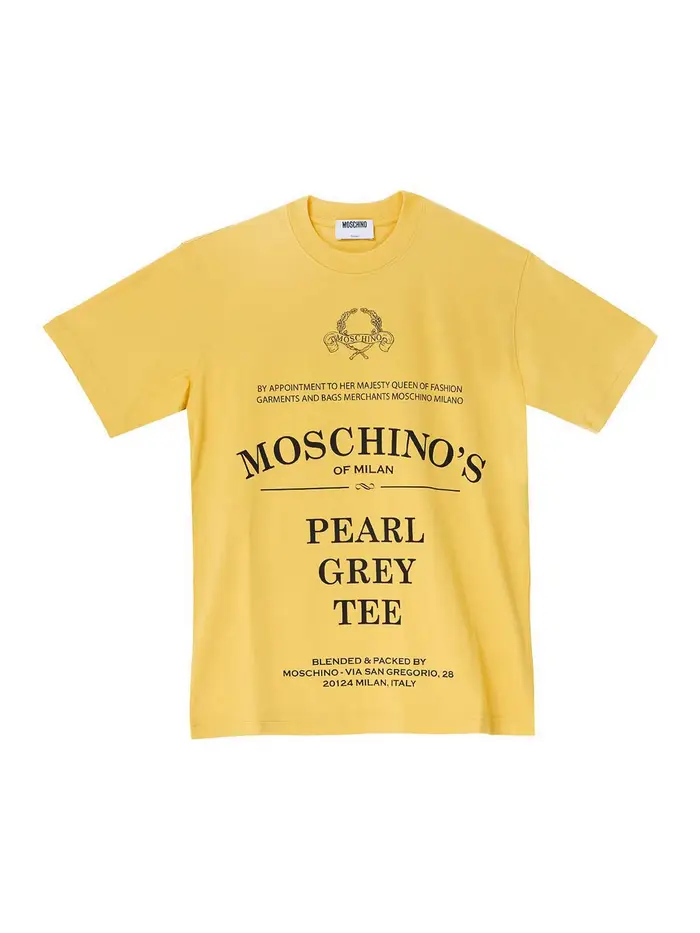 Moschino T-shirt Grigio Perla Giallo