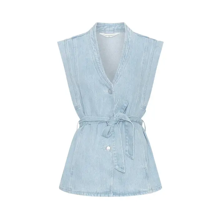 moss copenhagen Giacca di jeans senza maniche da donna Josephine Rue Bleu