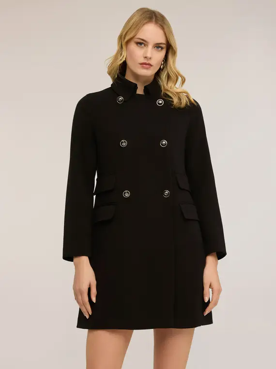 Motivi Cappotto doppiopetto in poliviscosa Donna, Nero