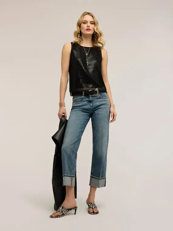 Motivi Jeans regular con orlo ripiegato Donna, Blu