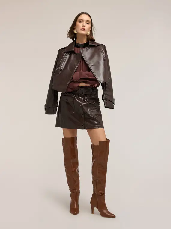 Motivi Minigonna in tessuto spalmato Donna, Bordeaux