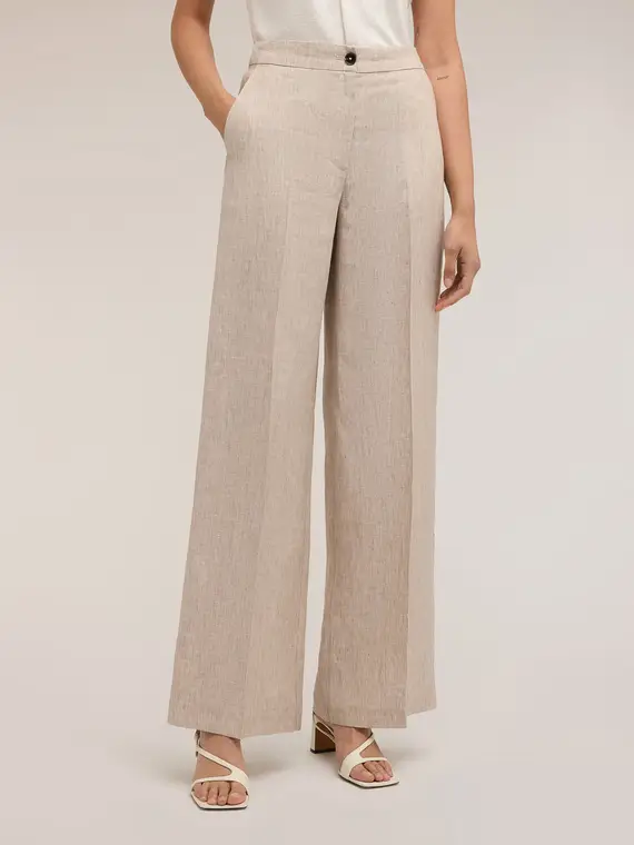 Motivi Pantaloni palazzo in lino Donna, Beige