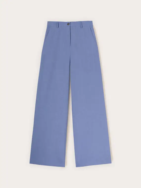 Motivi Pantaloni palazzo in misto lino Donna, Azzurro