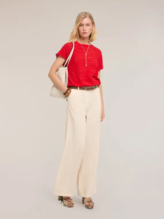 Motivi Pantaloni palazzo in misto lino Donna, Beige