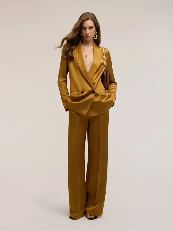 Motivi Pantaloni palazzo in misto lino Donna, Giallo