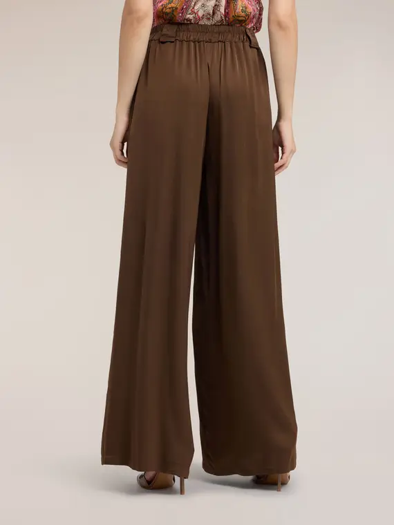 Motivi Pantaloni palazzo in raso con pieghe Donna