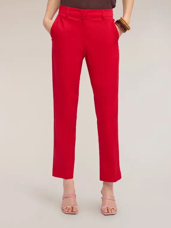 Motivi Pantaloni regular slim Donna, Rosso