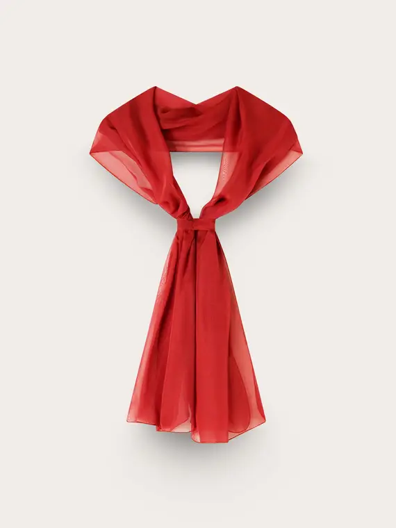 Motivi Sciarpa lunga in voile con drappeggio Donna, Rosso