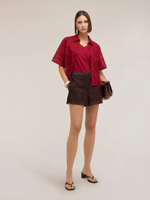 Motivi Shorts in pizzo macramé Donna, Marrone