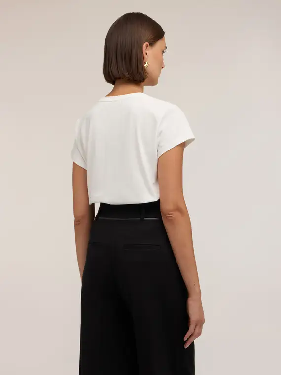 Motivi T-shirt con scritta e ali in strass Donna, Bianco