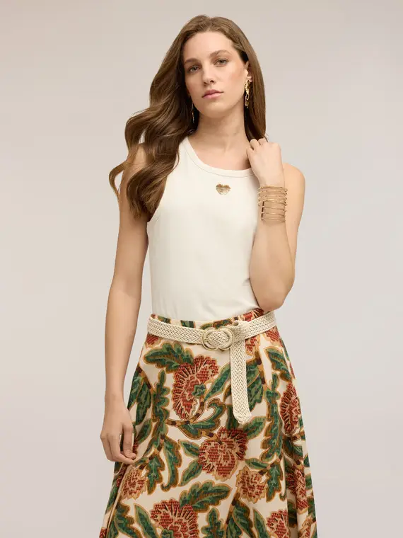 Motivi Top con cuore in paillettes Donna