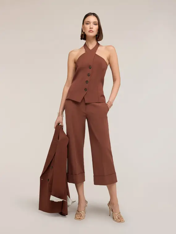 Motivi Top halter neck The Tailoring Lab Donna, Marrone