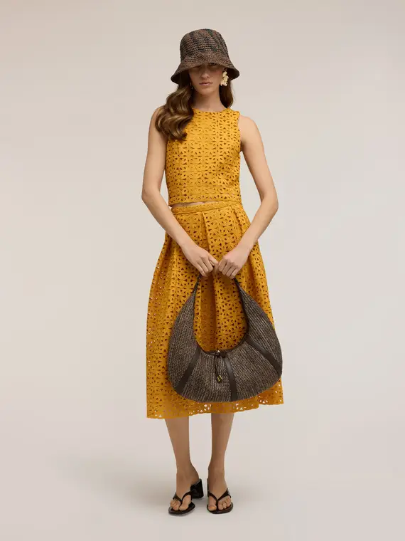 Motivi Top in pizzo di macramé Donna, Giallo