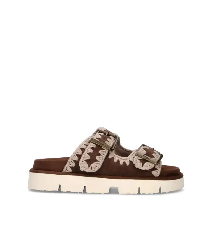 MOU Ciabatta donna marrone in suede Vario
