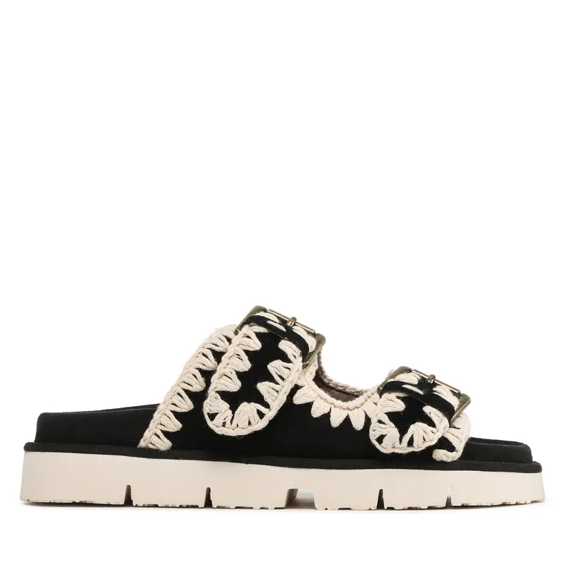 Mou Ciabatte New Bio With Buckles SW461005A Nero