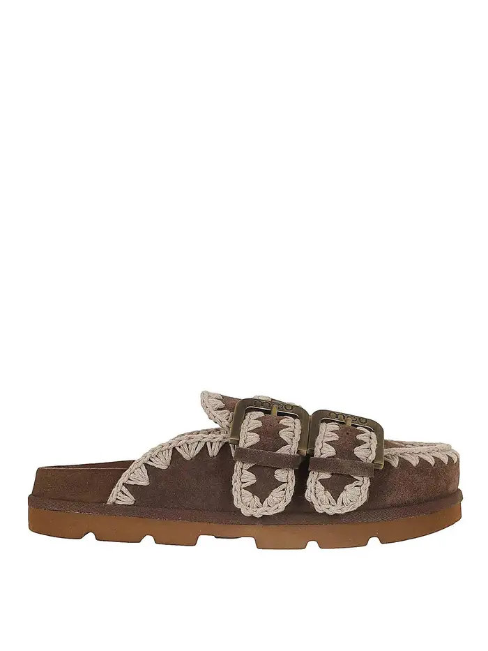 Mou Low bio sabot two-buckles Marrone