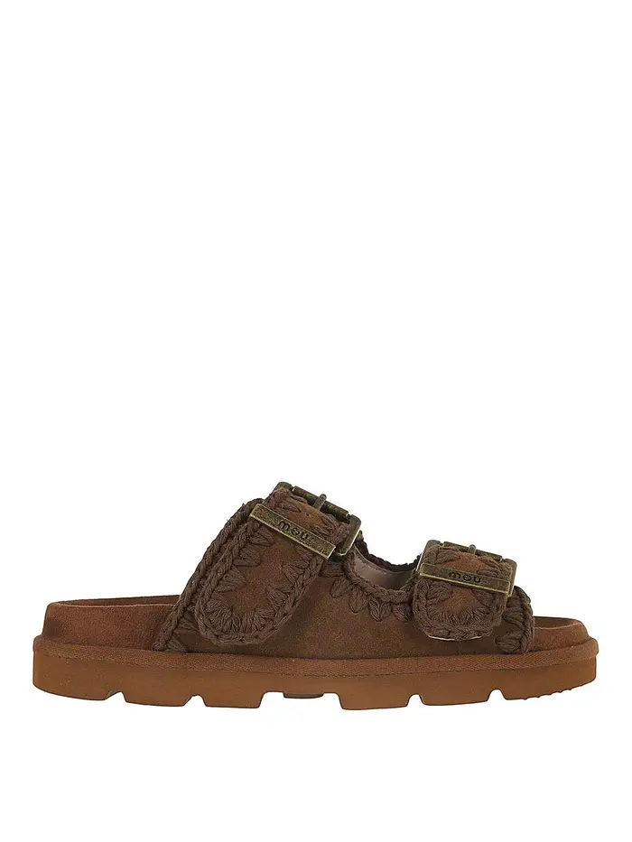 Mou Low bio sandal two buckles al Marrone