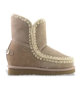 Mou per donna MU FW121013A Eskimo inner wedge short suede - letter logo, Pelle, 5 a 8cm, Nessuno, Casual, Taupe
