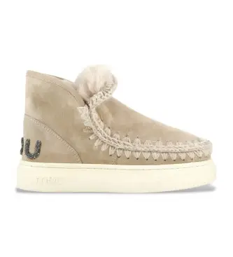 Mou per donna MU FW411001A Eskimo sneaker bold suede - glitter logo, Pelle, Marrone, 3 a 5cm, Nessuno, Casual