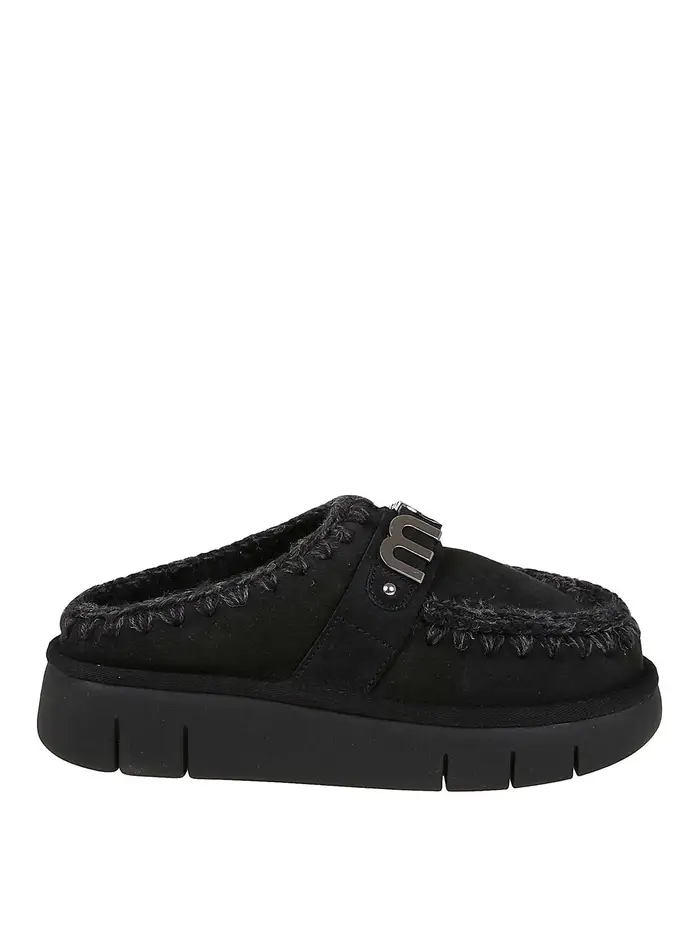 Mou Sabot con placca logo Nero