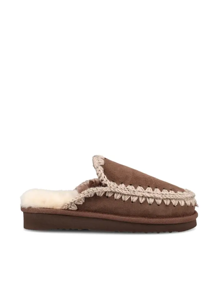 Slipper Eskimo in pelle MARRONE