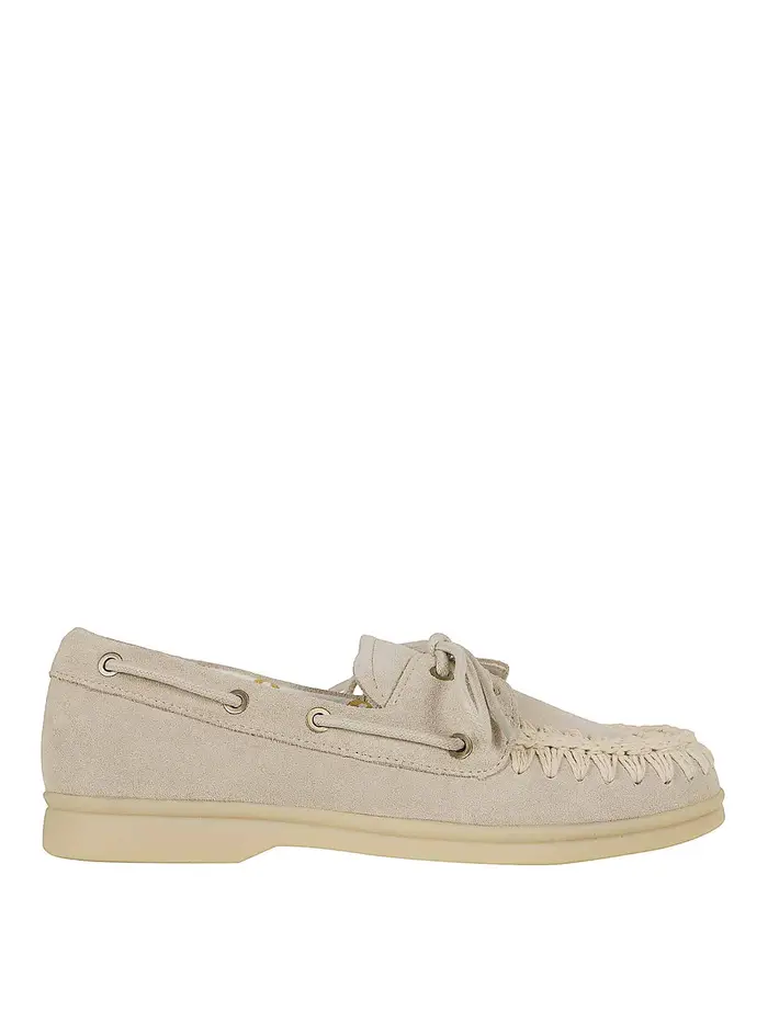 Mou Suede moccasin Bianco