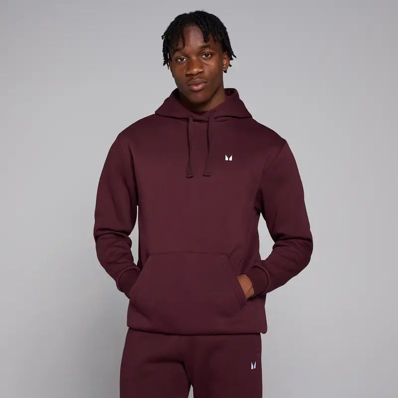 Felpa con cappuccio MP Rest Day da uomo - Deep Berry Bordeaux