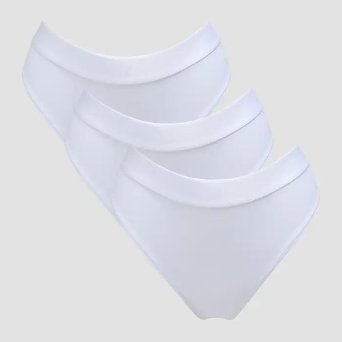 MP Mutandine bikini a vita media da donna (confezione da 3) - Bianco