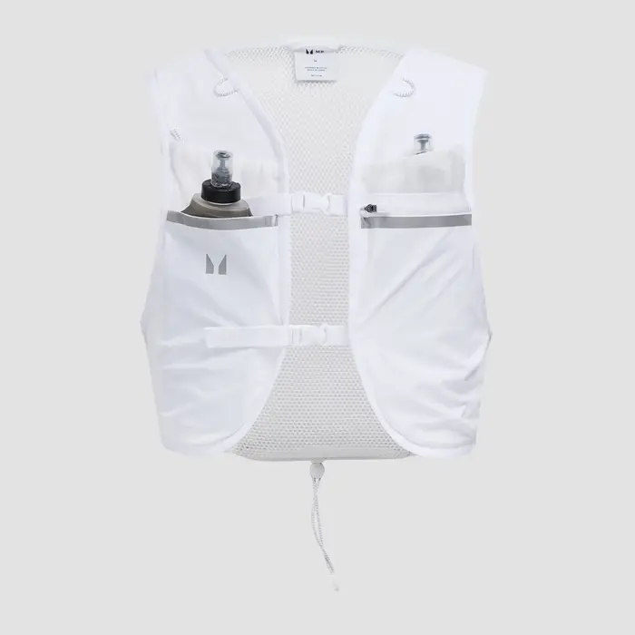 MP Set Gilet da idratazione & 2 borracce morbide sportive - Bianca Bianco