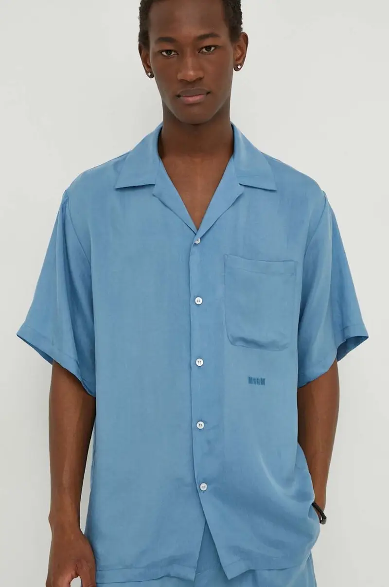 MSGM camicia uomo colore blu