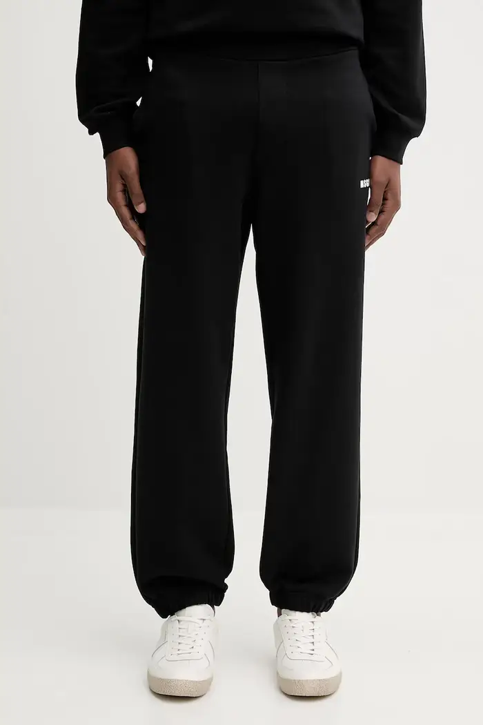 MSGM pantaloni tuta di cotone Nero