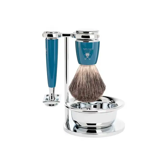 Kit da rasatura di sicurezza frassino Mühle Rytmo Fusion Pur (x4) Bleu