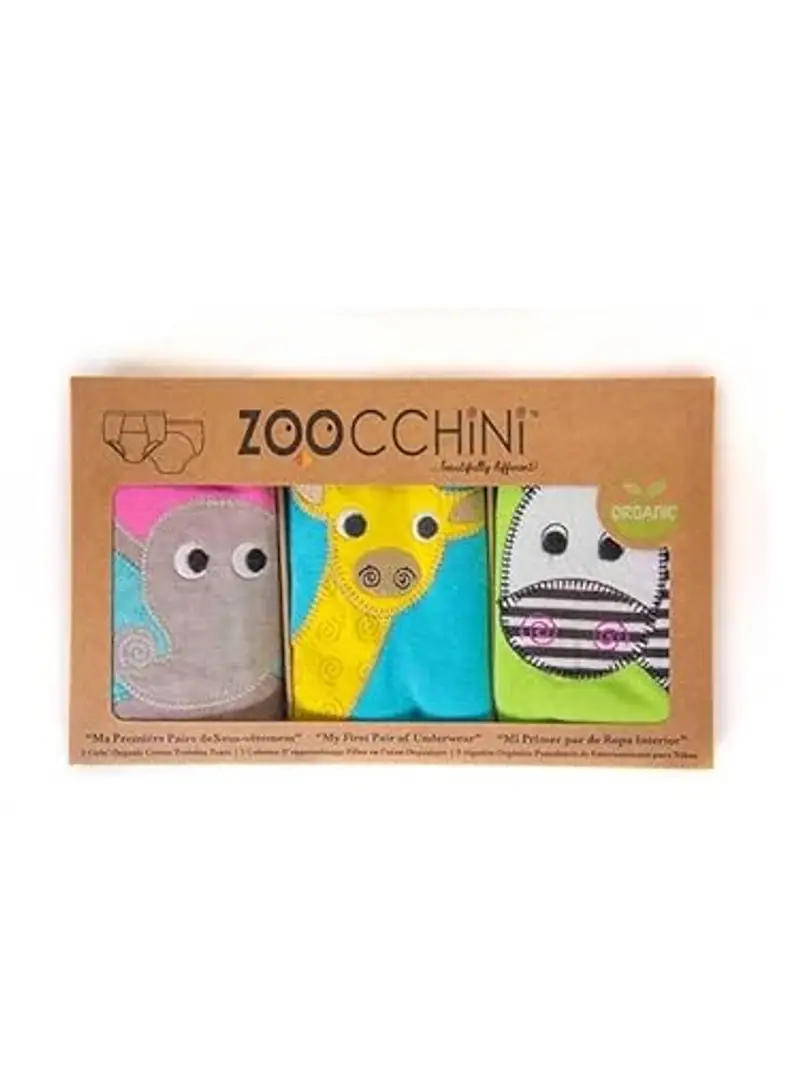 Zoocchini Mutandine da Apprendimento per Vasino - Set Mutandine Lavabili Bimba 2T-3T, 0.5 pounds, 3 unità, 1