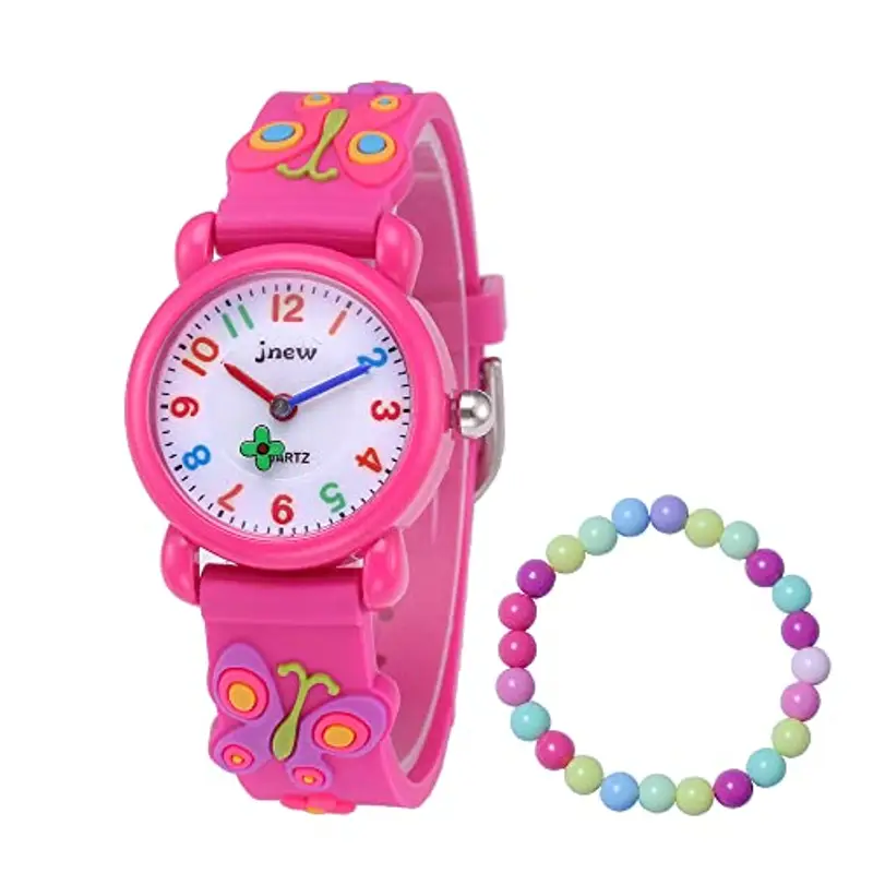 MUXIJIA Orologio Bambina, 3ATM/30M Impermeabile Quarzo Orologio da Polso con 3D Cartone Animato Farfalla Cinturino in Silicone per Ragazze