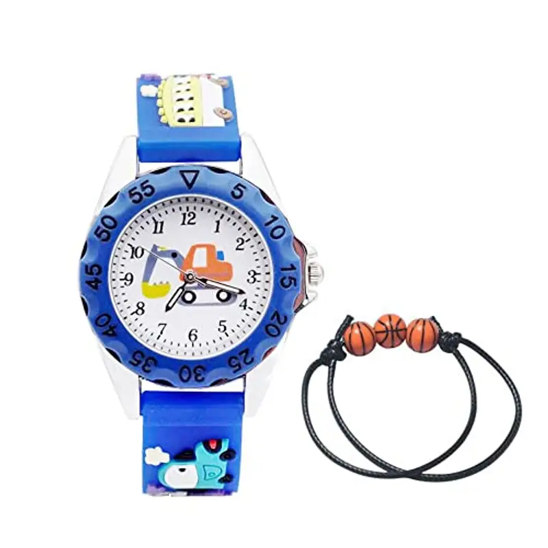 MUXIJIA Orologio Bambini per Ragazzi e Ragazze da 3-10 Anni, 3D Cartone Animato Cinturino in Silicone Orologio 3ATM Impermeabile Quarzo