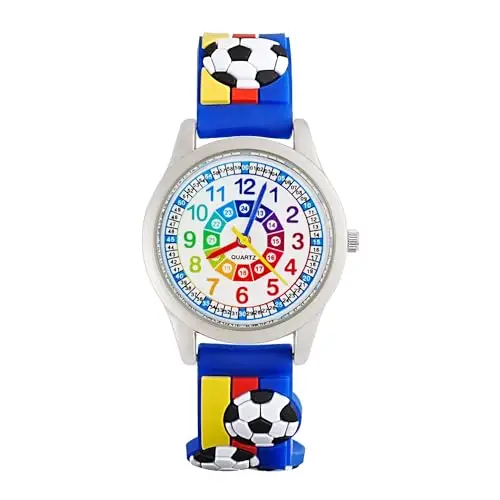 MUXIJIA Orologio Educativo per Bambini - Analogico Quarzo Orologi da Polso per Ragazzi e Ragazze - 3D Cartone Animato
