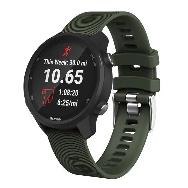 Cinturino per cinturini colorati da 20 mm per Garmin Forerunner 245 245M 645 Musica vivomove 3 HR Sport cinturino in silicone intelligente braccialetto vivomove 3 colore verde scuro