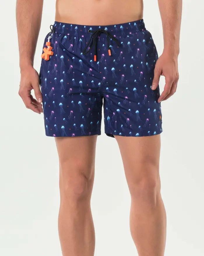 My Stuff Boxer mare blu con stampa meduse