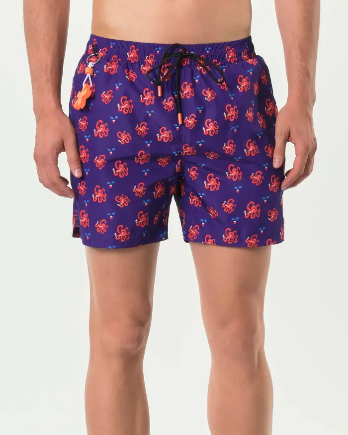 My Stuff Boxer mare viola con stampa polipetti