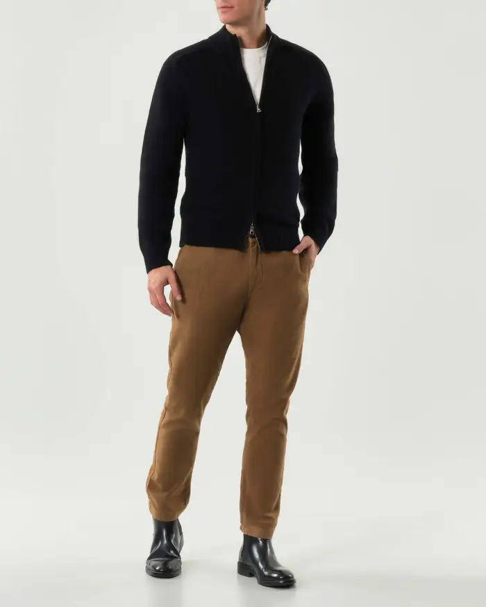 My Stuff Pantalone chino caramello regular-fit in caldo tessuto di cotone stretch
