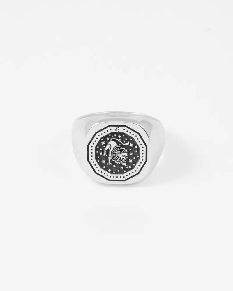 Mynove25 Anello Chevalier Quadrato Personalizzabile Con Segni Zodiacali